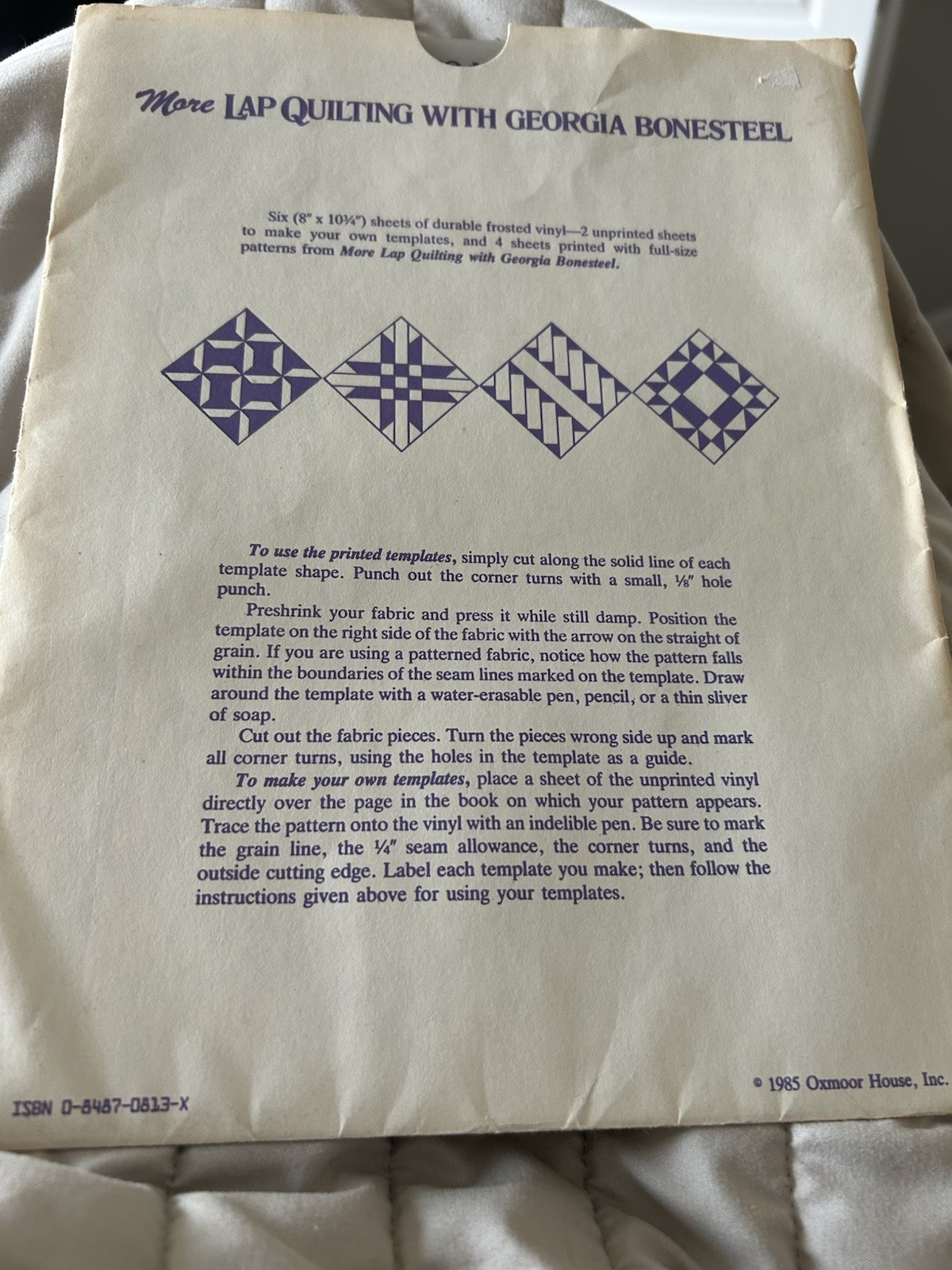 Vintage ‘80s Georgia Bonesteel Plastic Quilting Template Set 4 Out Of 6 Sheets