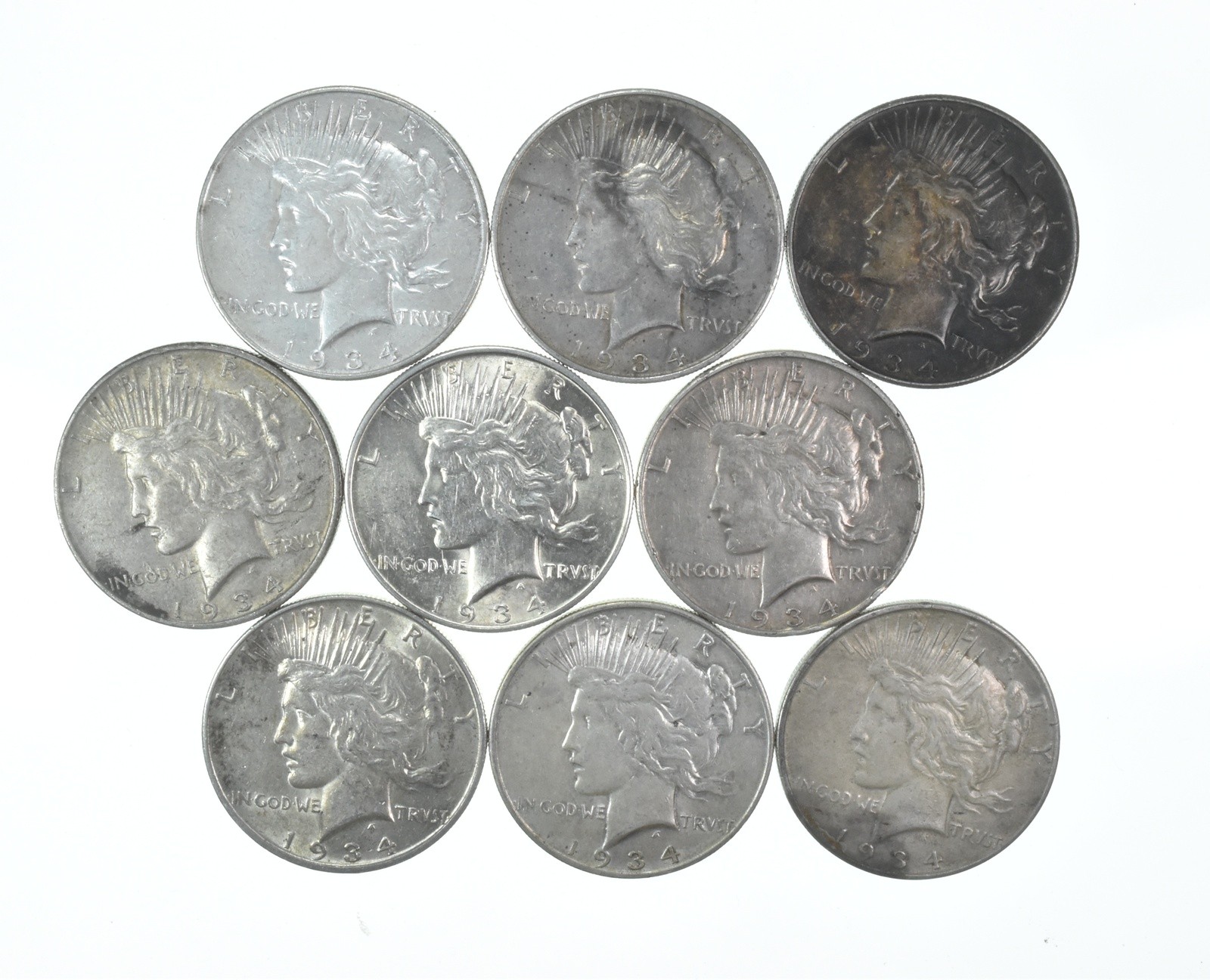 (1) XF 1934-D Peace Silver Dollar 90% - Extra Fine - Denver Mint