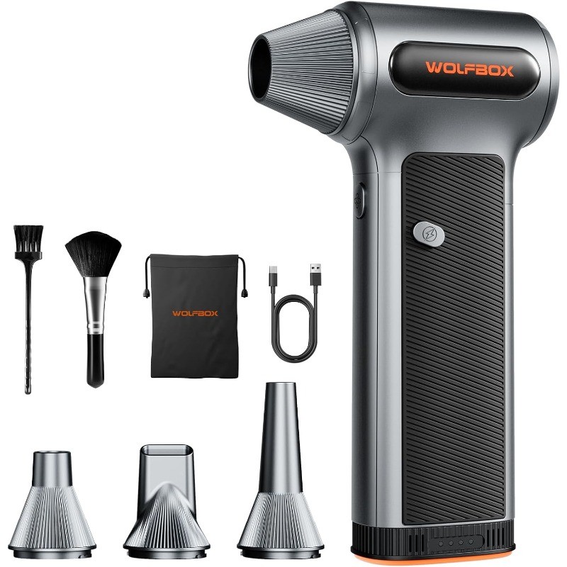 MF200 Compressed Air Duster, Removable Battery, Car Cleaning, Home  4 Nozzles