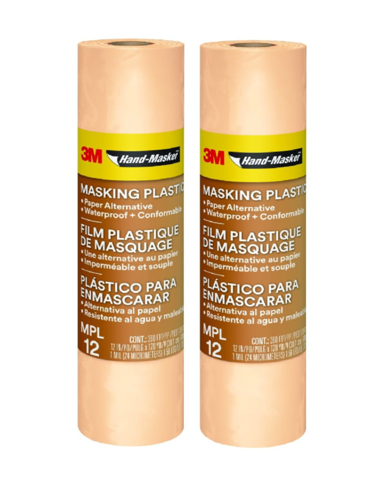 3M Hand-Masker Masking Plastic, 12 in x 120 yds 2 Roll