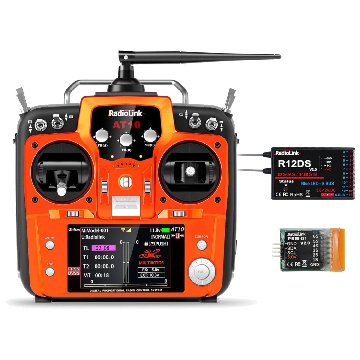 AT10II 12-Channels RC Transmitter & Receiver Set