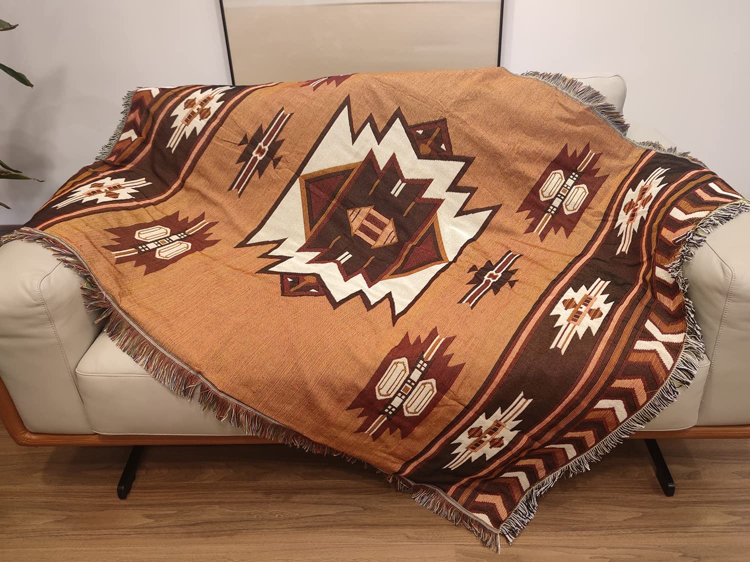 CCHYF Aztec Blanket Southwestern Reversible Mexican Couch Bed Chair Wall 51x63