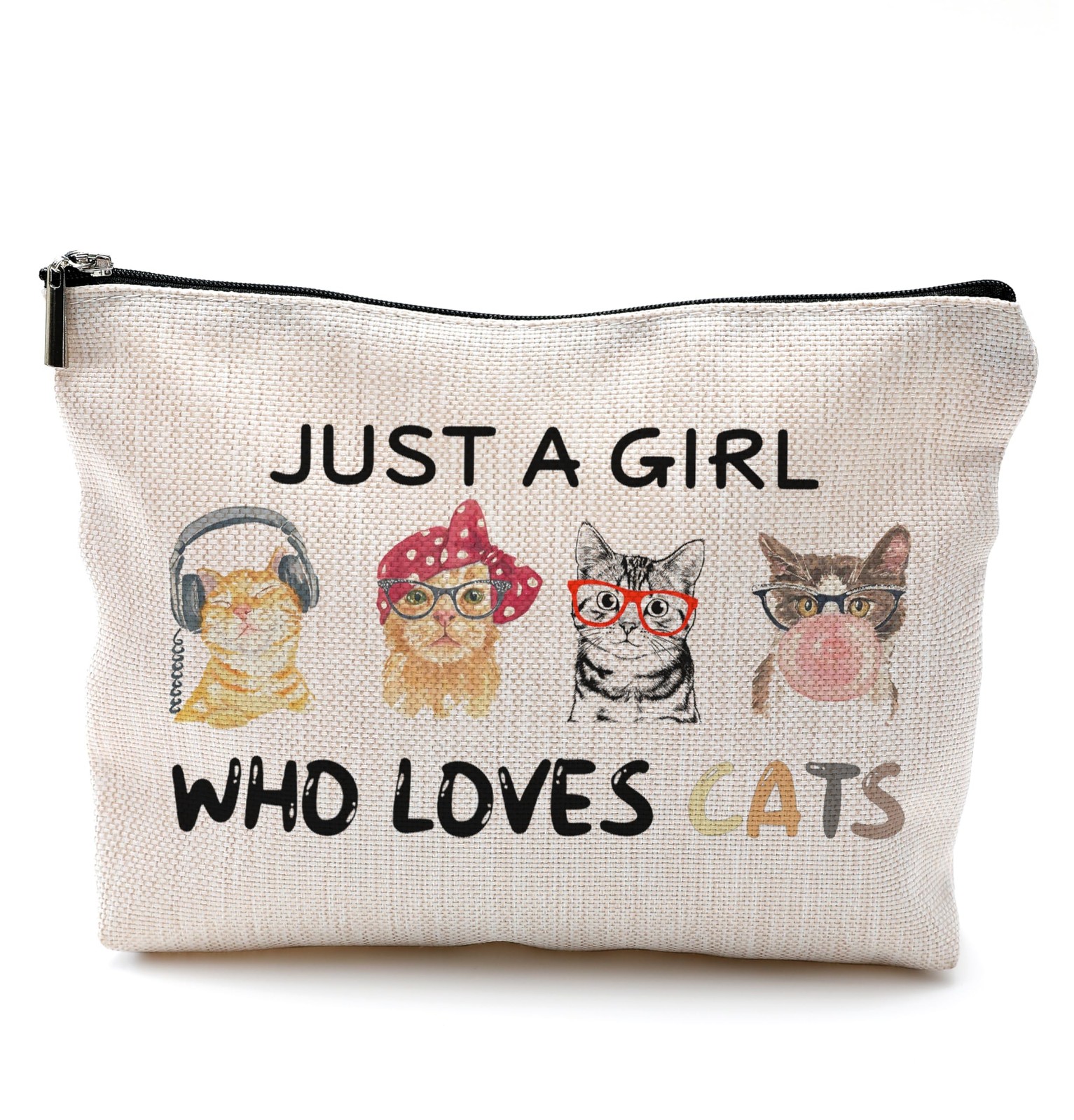 Cat Makeup Bag,Funny Cat Gifts Makeup Bag With Zipper,Cats Gifts for Women,Ju...