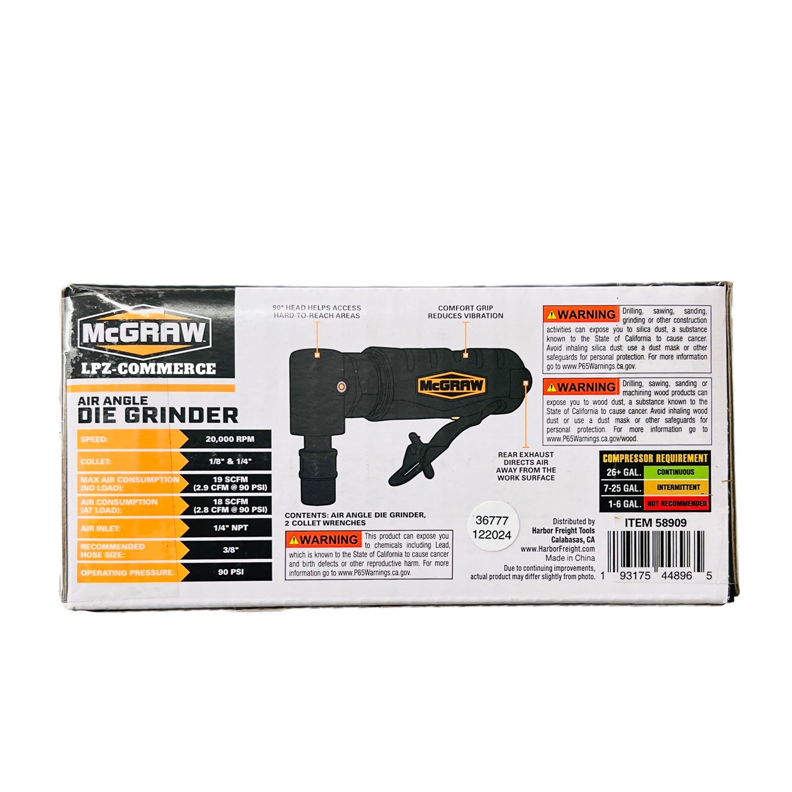 Pneumatic 1/4 in. Angle Die Grinder