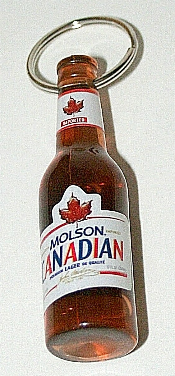 Molson Canadian Lager Beer Advertising Promo Plastic Key Chain Bottle Opener New