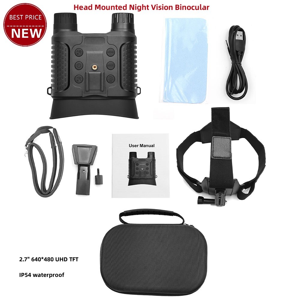 NV8160 1080P Head Mounted Binocular Infrared for Picture and Video 2.7" 640*480