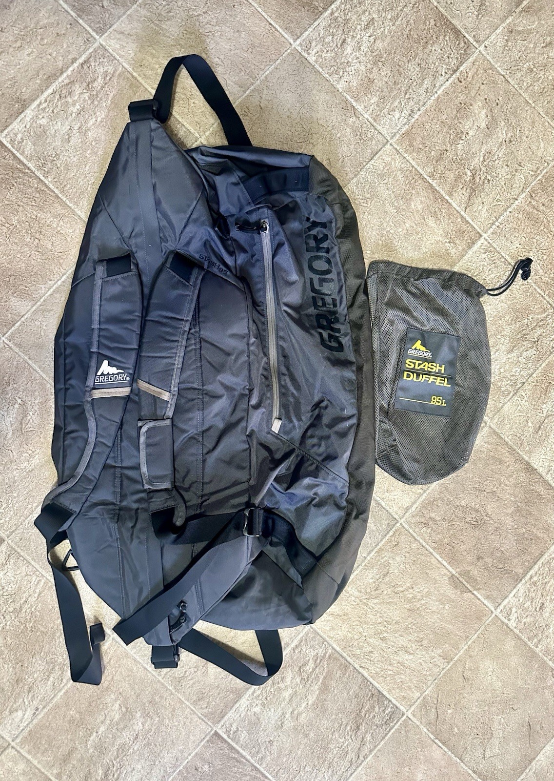 Gregory Stash 95 - 95 Liter  Camping / Hiking / Safari Bag + Mesh Sack