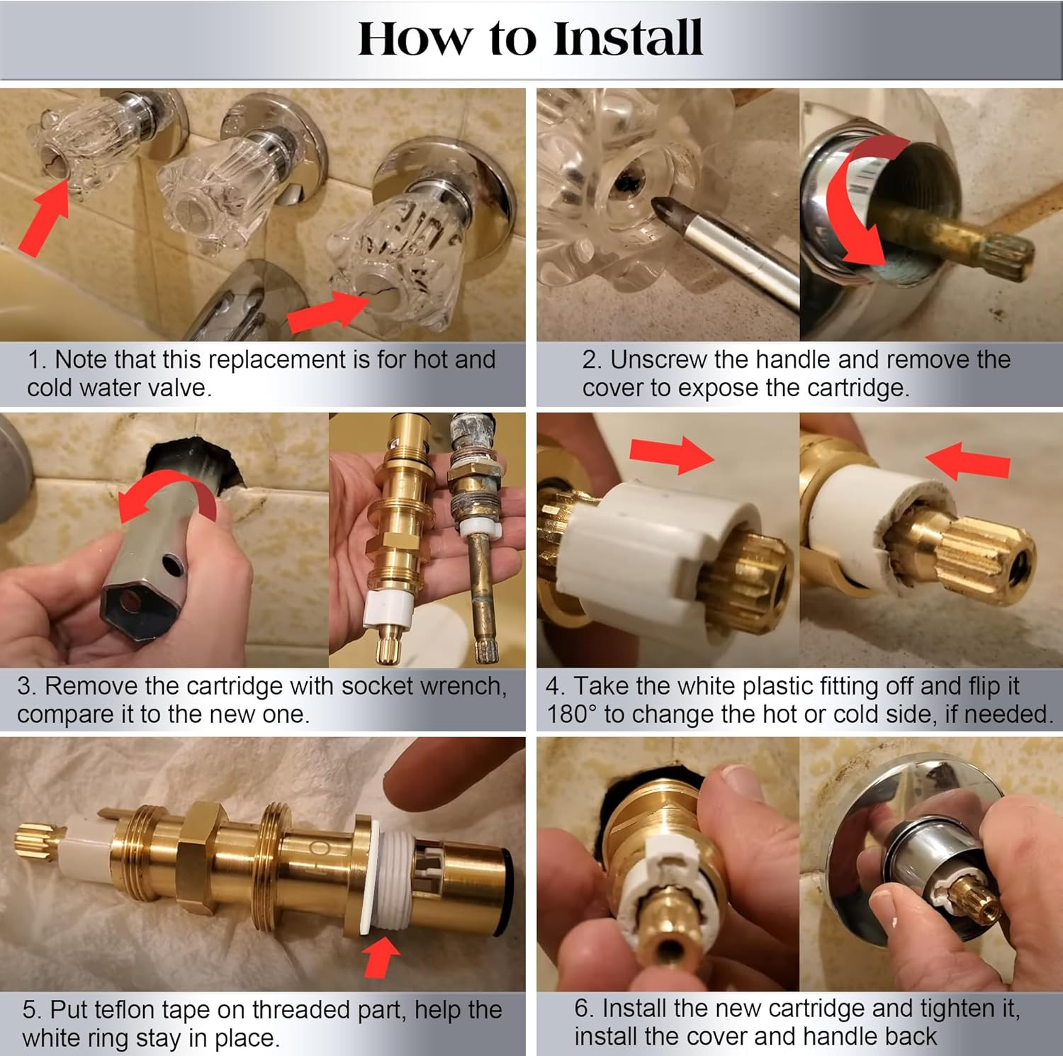 Ceramic Disc Cartridge Replacement for 910-030, Shower and Faucet Stem Compatibl