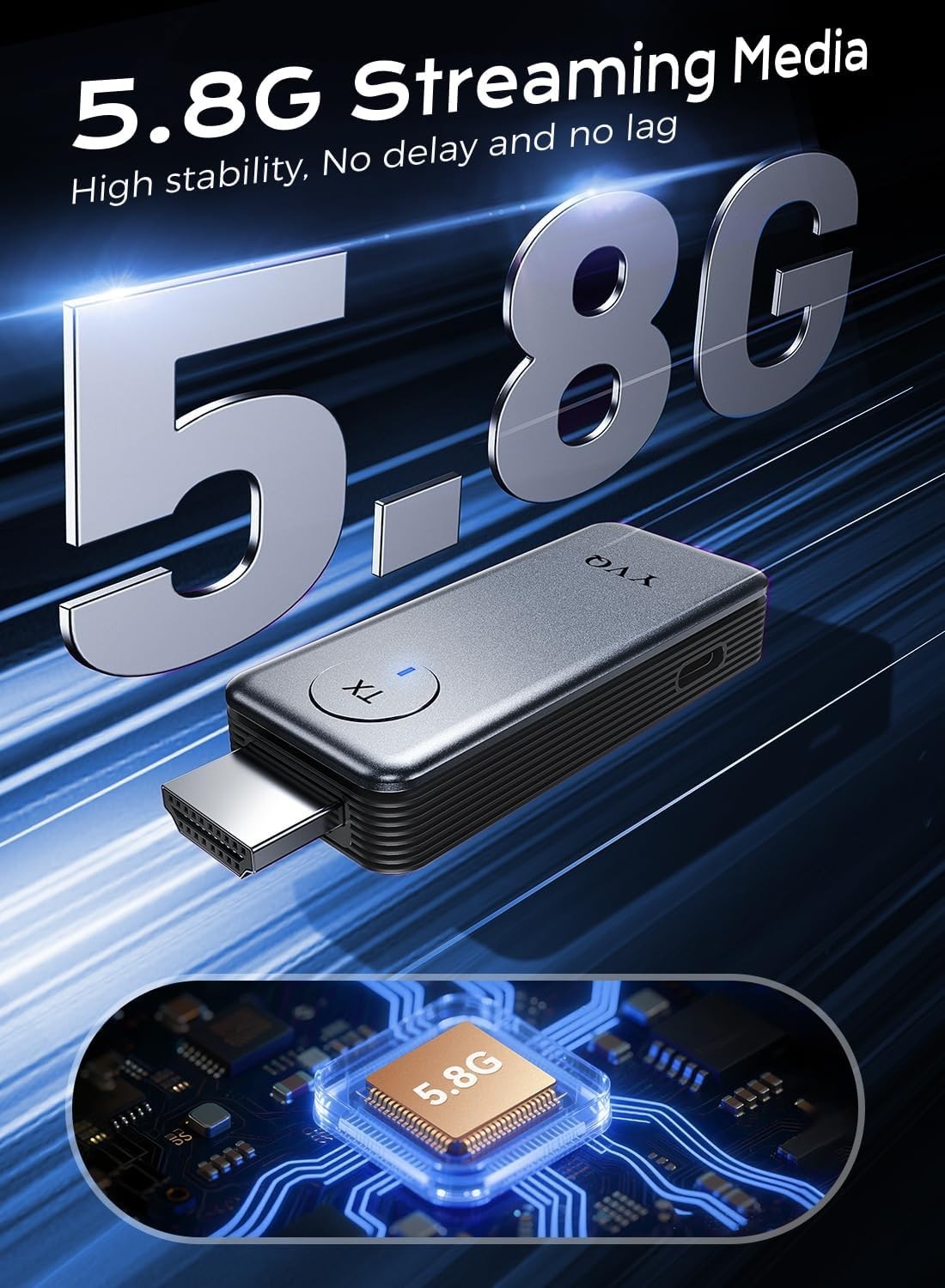 Wireless HDMI Transmitter and Receiver 4K Decode 1080P Output,2.4