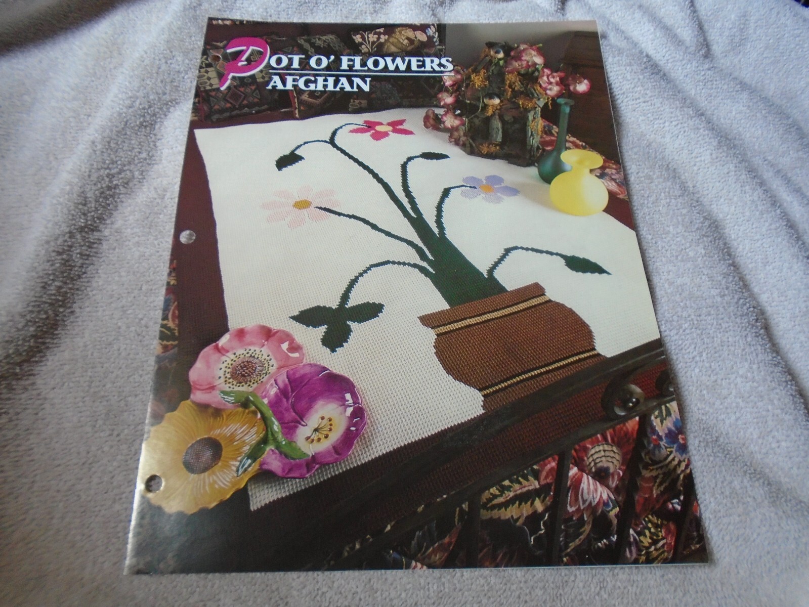 Annie's Attic Pot O'Flowers   Crochet Pattern Leaflet Quilt & Afghan Club