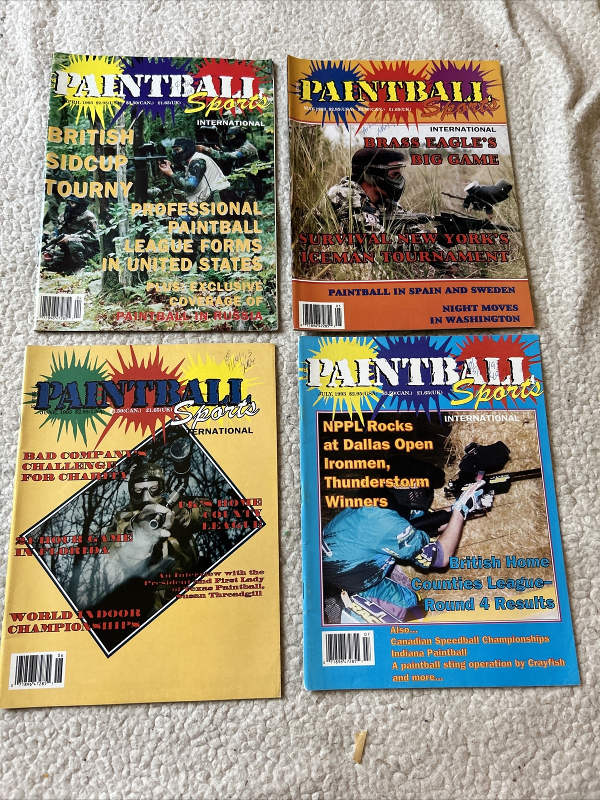 1993 Paintball Sports Int’l  Early Months Magazine Lot.