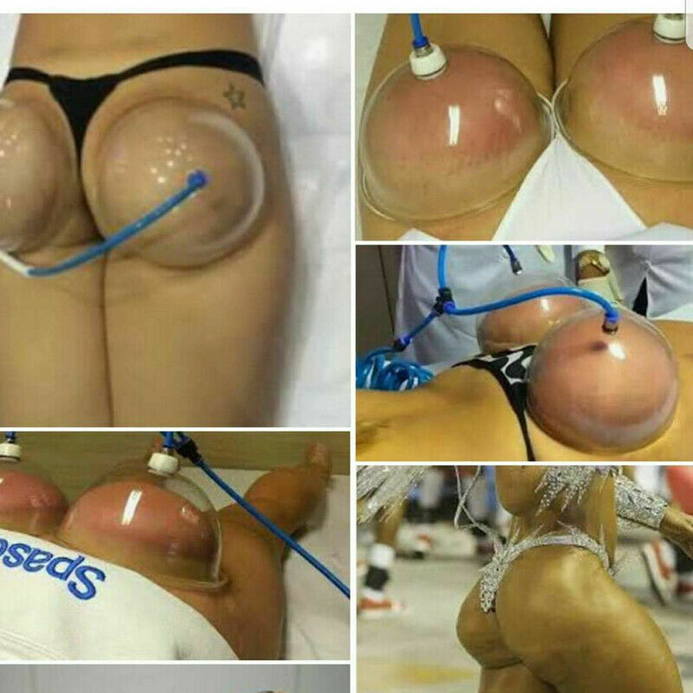 Breast Buttocks Enlarger Pump Massager Dual Cup Kits Natural Enhancement Vacuum