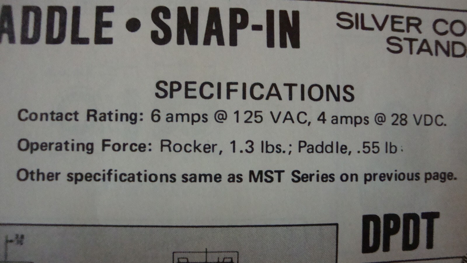 ALCO MDS-106D BLACK PADDLE SWITCH SPDT ON-ON