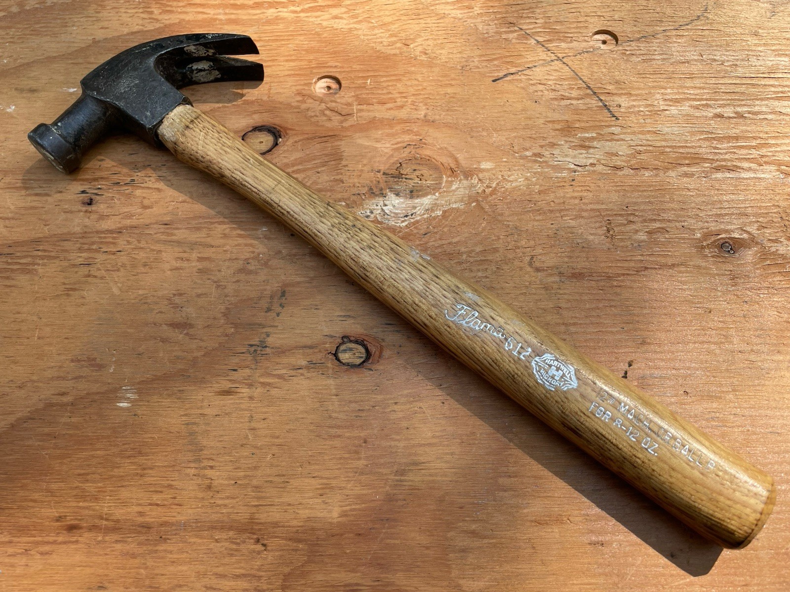 Vintage Philadelphia Tool Company Small Curved Claw Hammer w/ Handle Made In USA