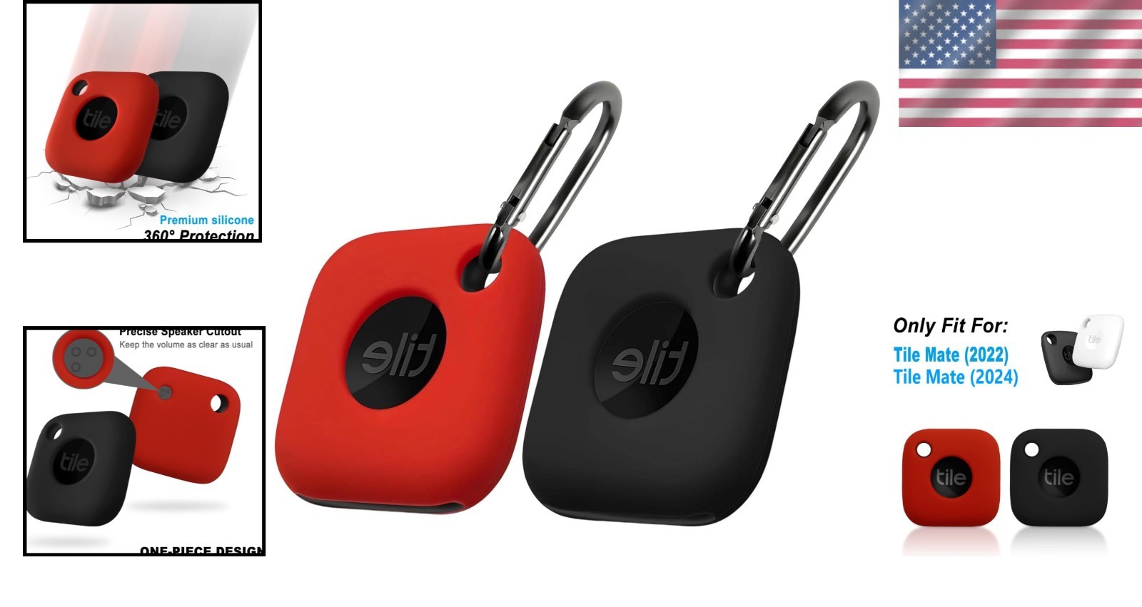 Soft Silicone Case for Tile Mate 2022 & 2024 - Lightweight and Shockproof 2 Pack