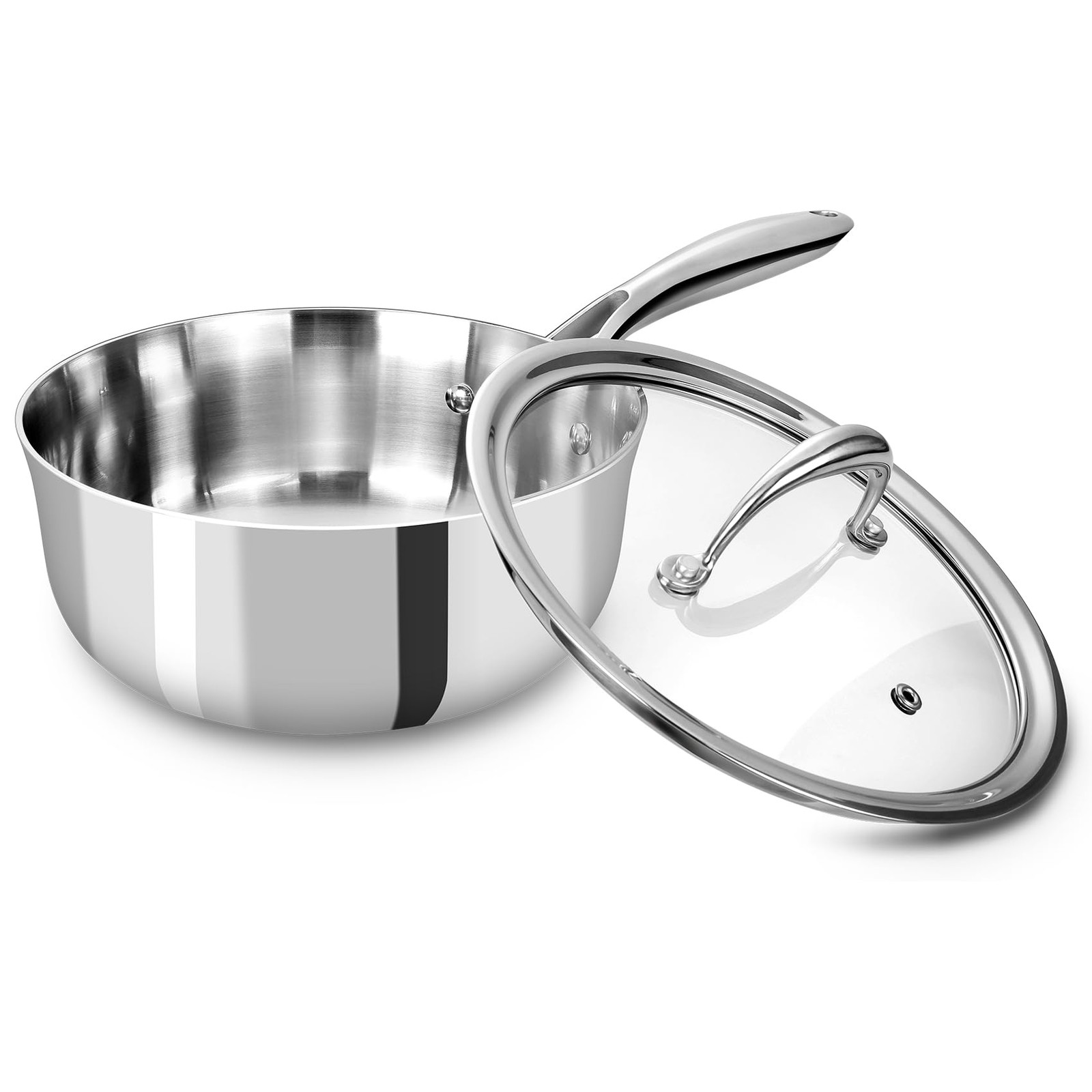 KEAWELL K3 Premium 2-Quart Tri-Ply Stainless Steel Saucepan 2 Quarts, 2-Qt