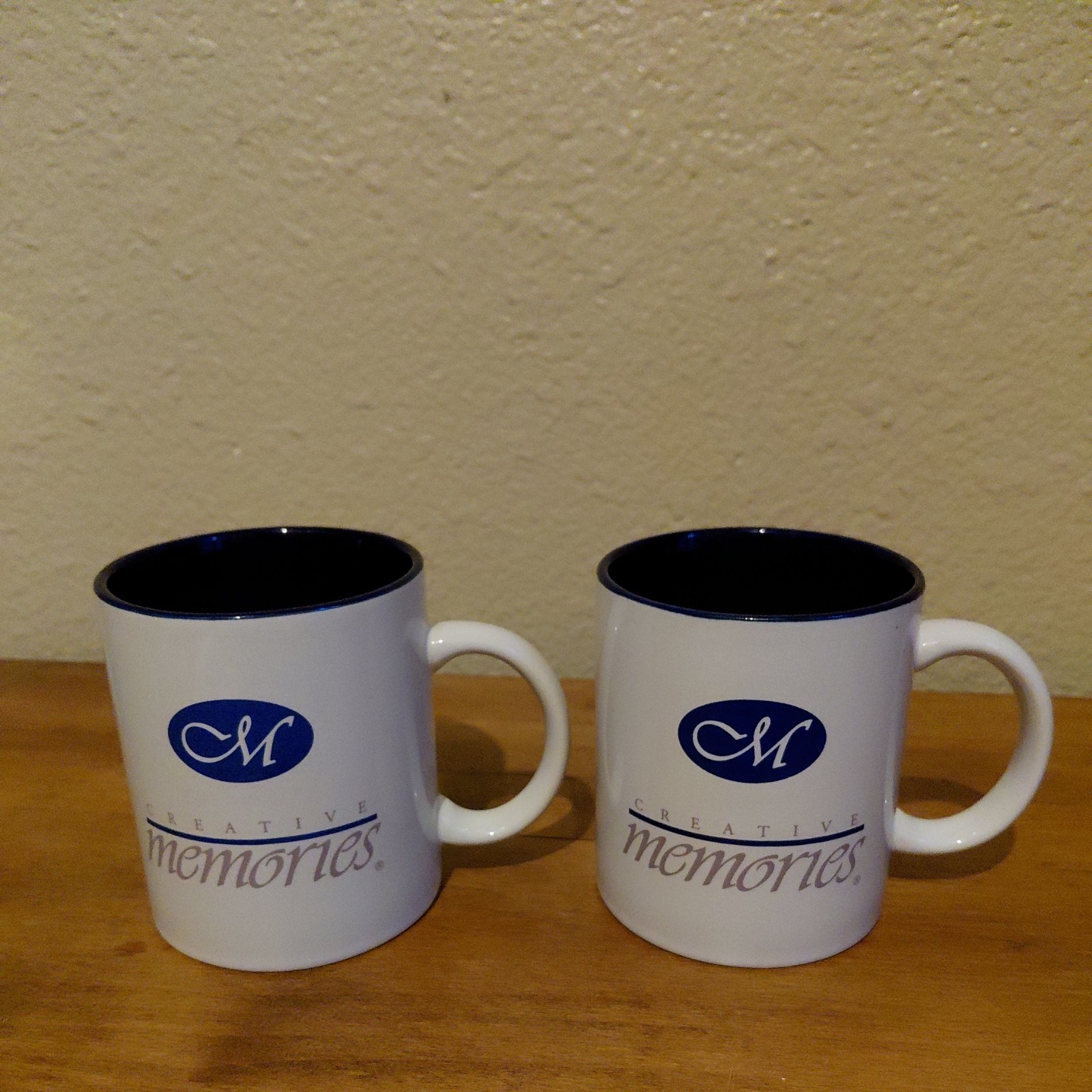 2 Creative Memories Coffee Mugs 2000s Blue Inside