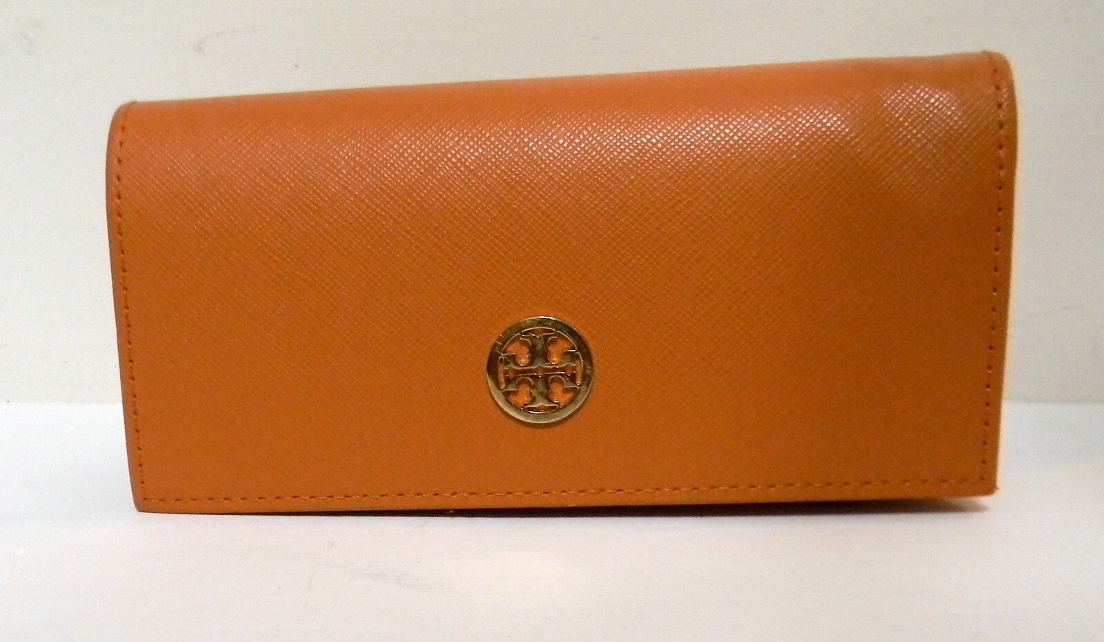 Tory Burch Orange Logo Leather Sunglass /Eyeglass Case