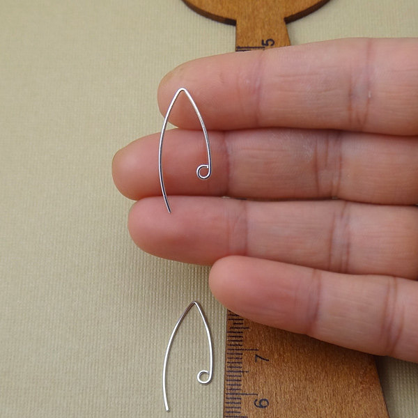 Handmade Hammered Earring Hooks - Sterling Silver Ear Hooks - Flattened Ear Wire