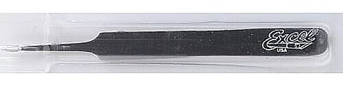 Excel Straight Fine Point Tweezers 4.75'' (Black) - Hobby and Plastic Model