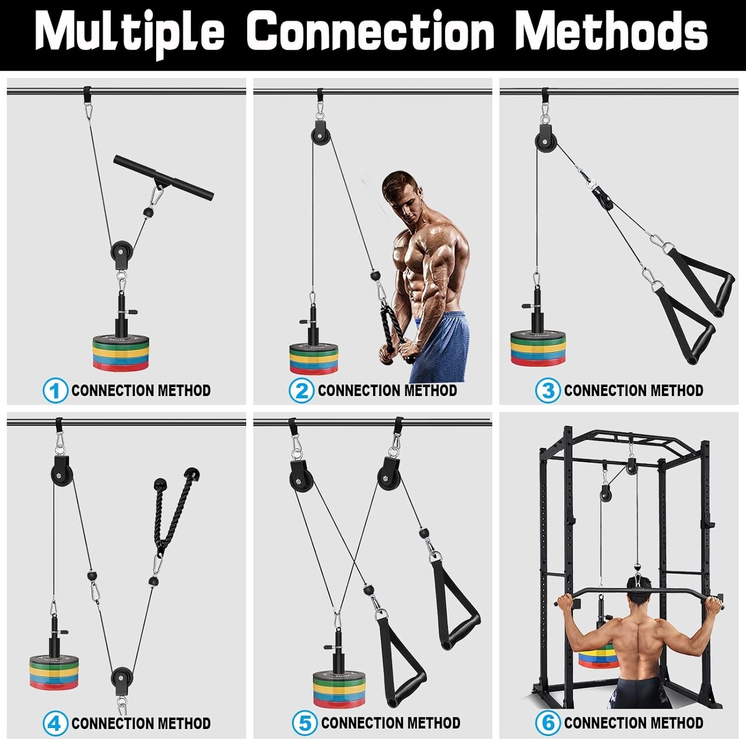 Versatile Weight Cable Pulley System - 149.69 kg Capacity with DIY Components