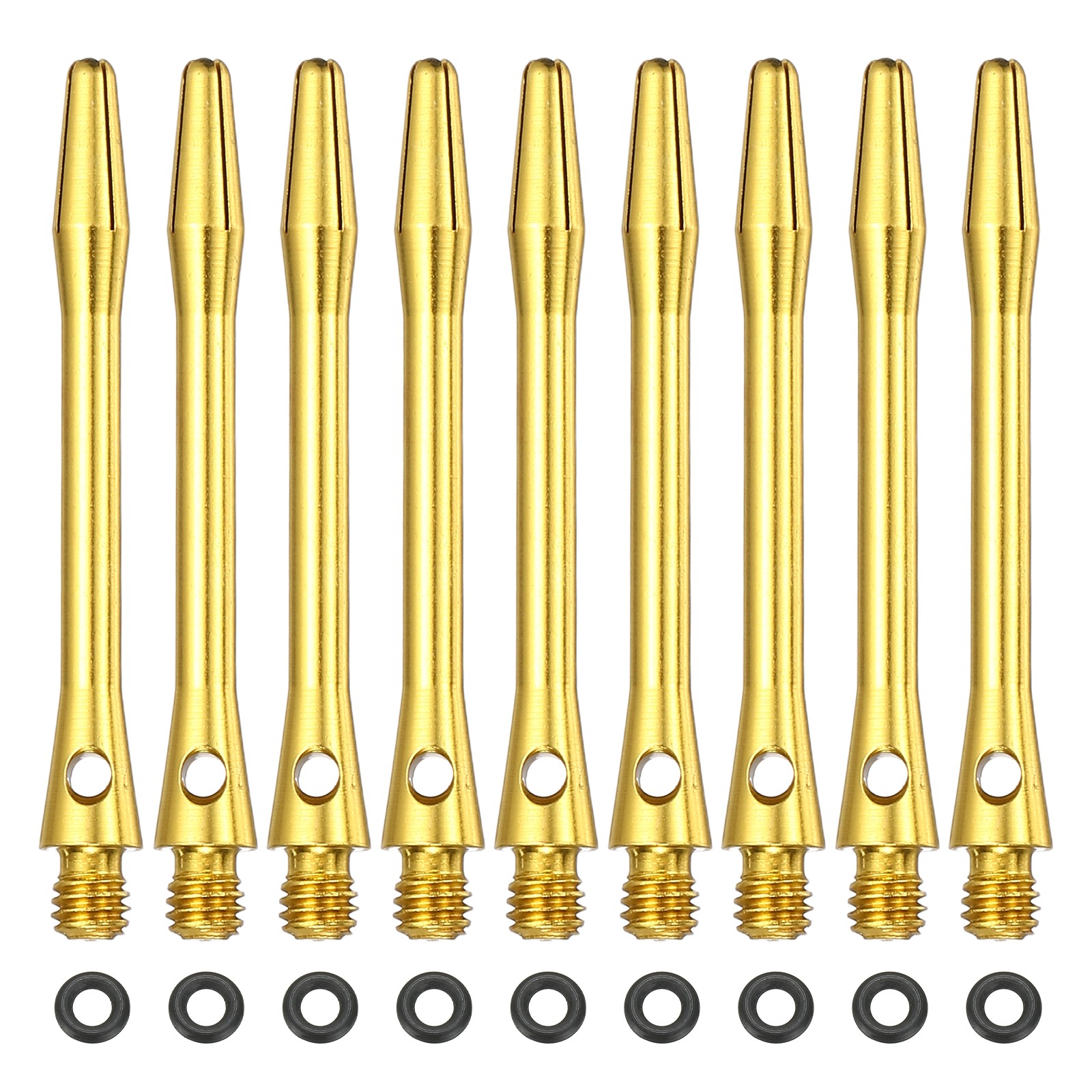Dart Shafts for Steel Tip with Black Rubber Rings, 45mm & 9 Set & Yellow