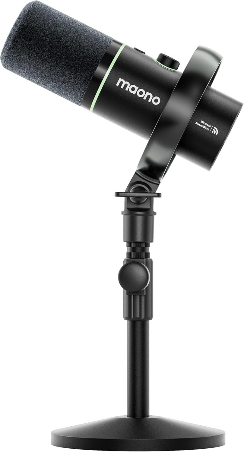 MAONO PD200W Hybrid Wireless Podcast Microphone for PC