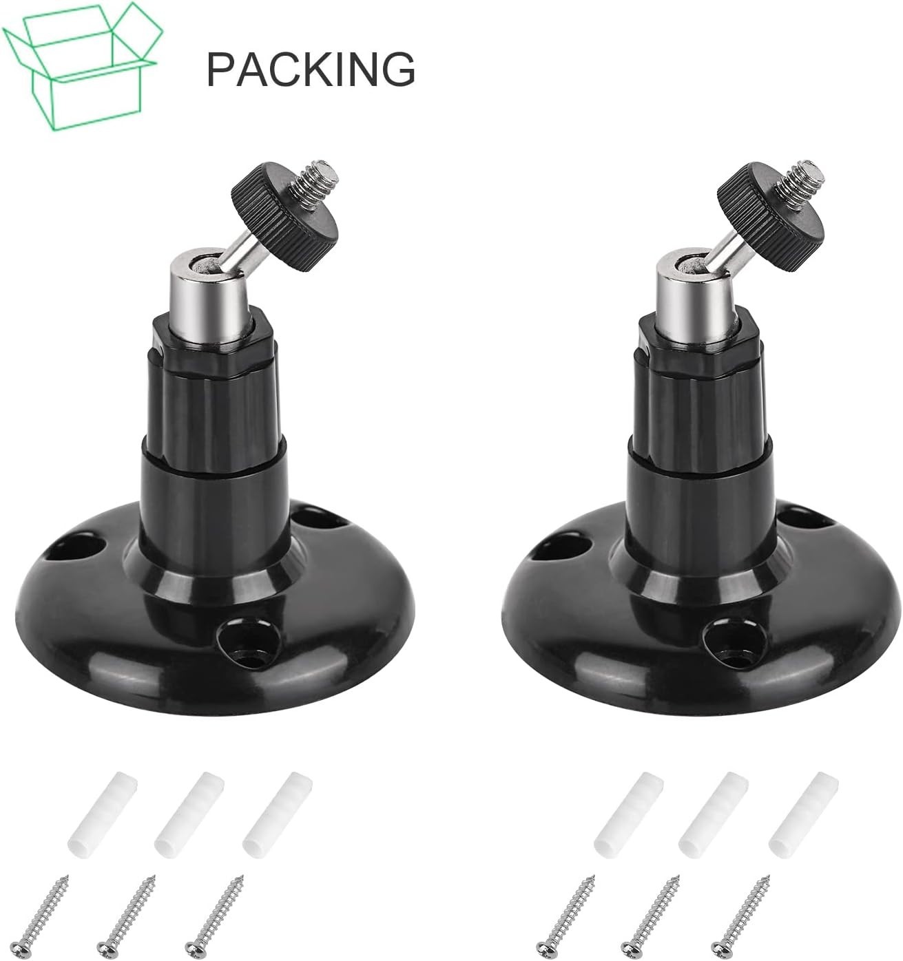 2-Pack Adjustable Wall Mount for Ring Stick Up Cam - Easy Screwless Installation