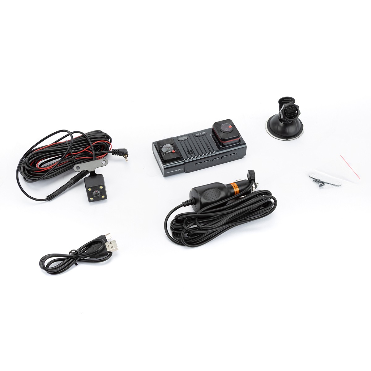 Minolta MNCD338T 3-Channel Full HD Front and Rear View 3" LCD Screen Dash Camera