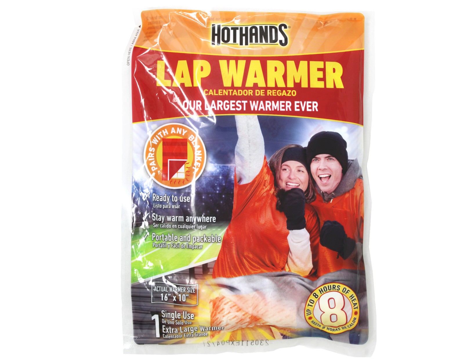 HotHands Lap Warmer, 16" X 10" - Up to 8 Hours of Lasting Heat - 1 Warmer