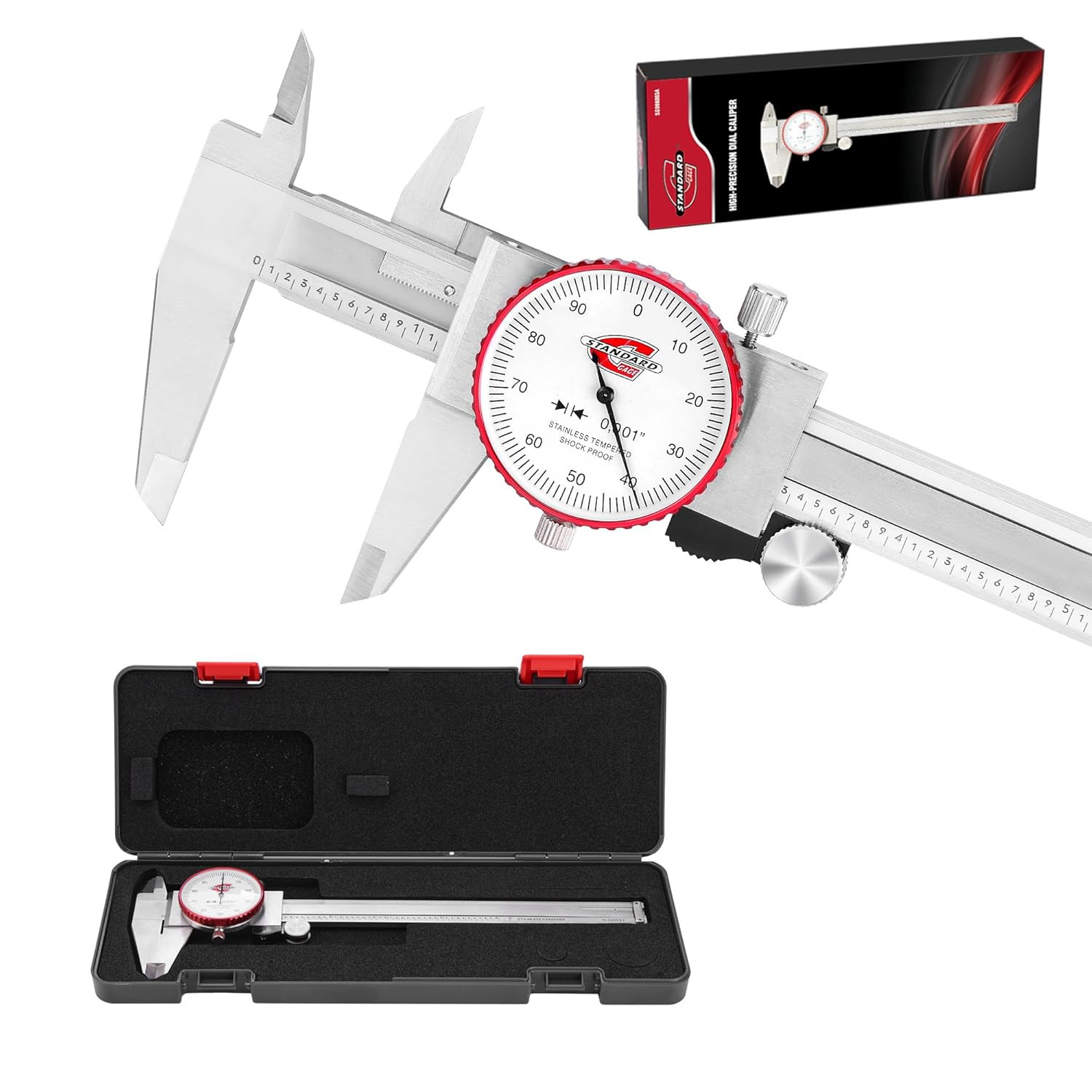 Precision SAE Dial Caliper 0-6" | ±0.001" Accuracy, Stainless Steel Tool