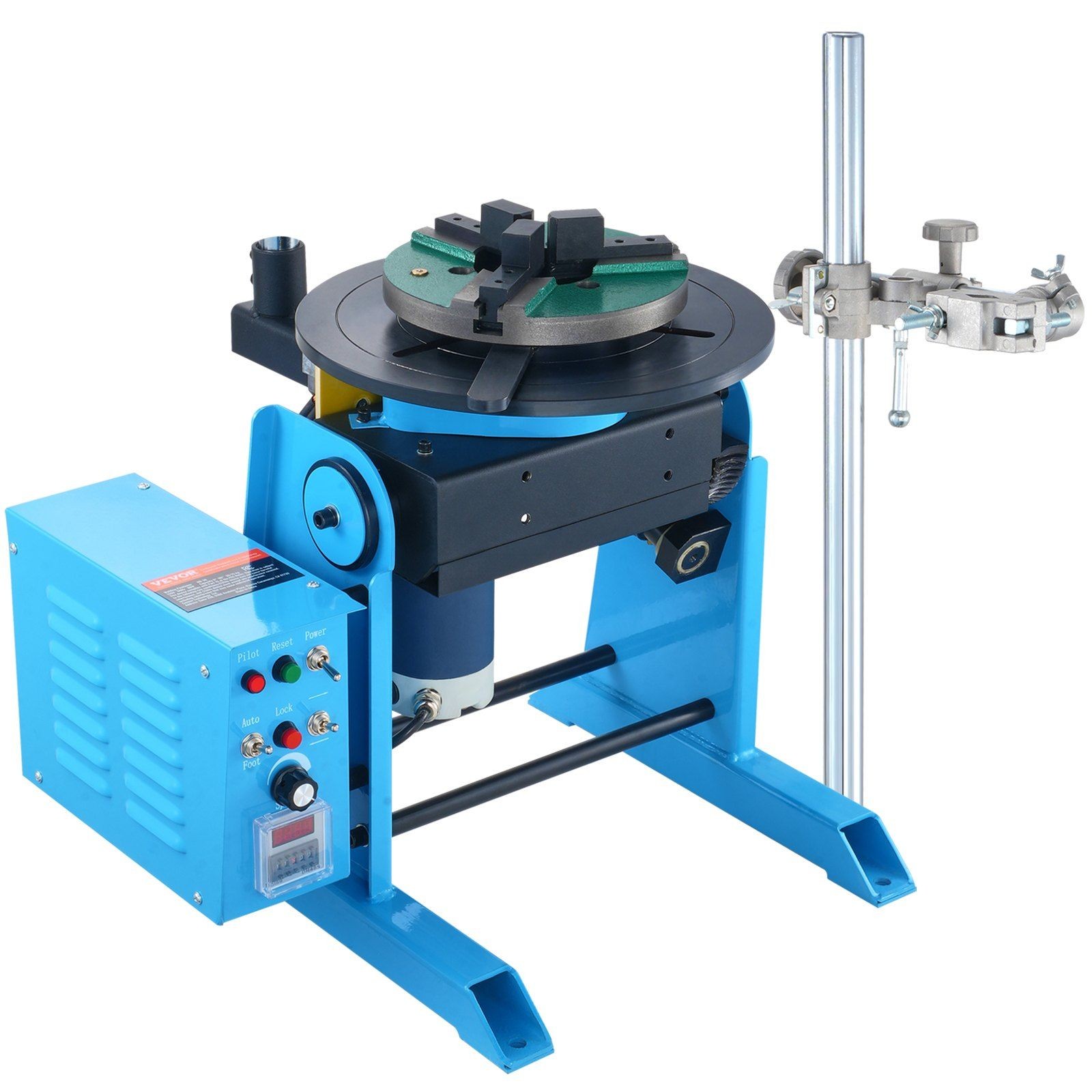 66lb 0-90° Power Welding Turntable 1-12RPM 80W with Tool Holder & Chuck