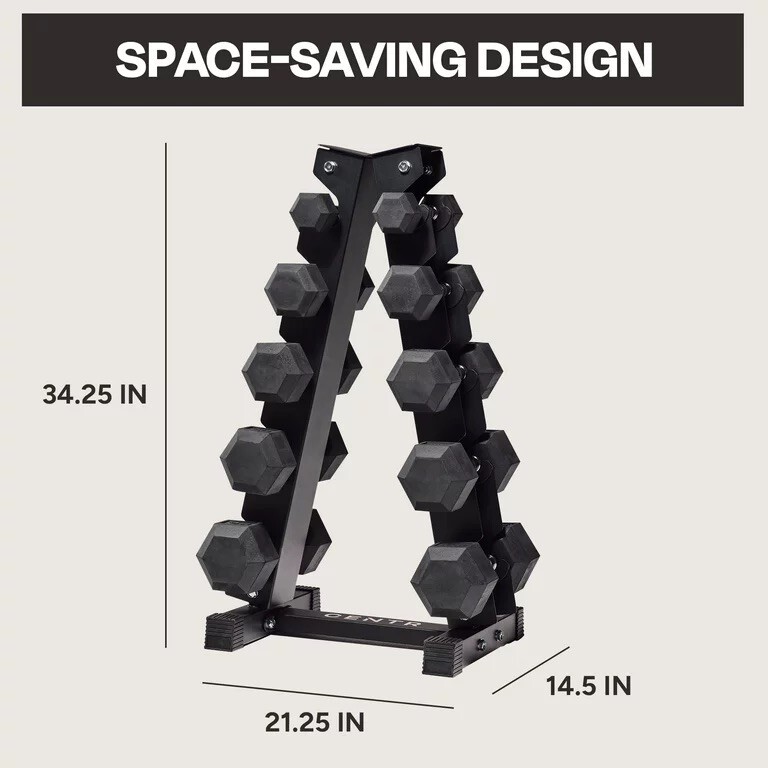 weight set dumbells with rack