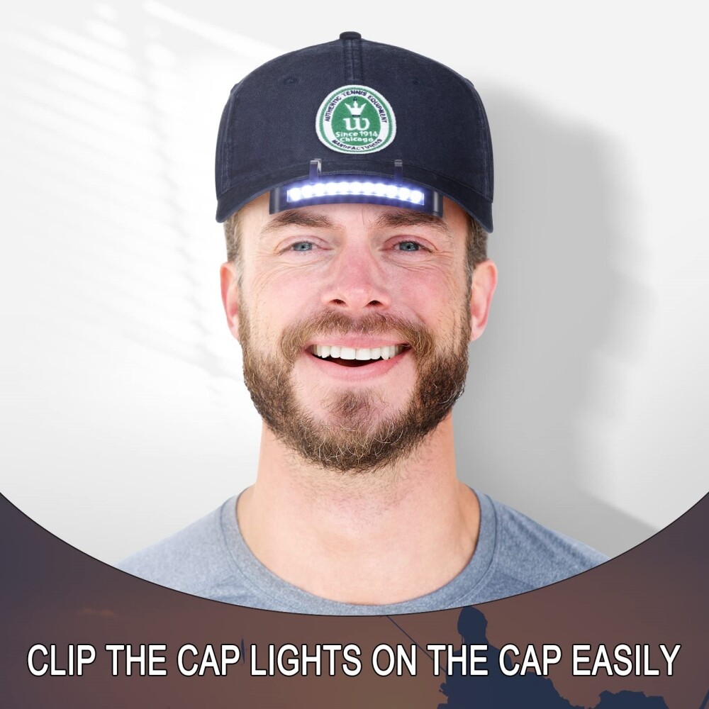 11 LED Beads Mini Cap Clip-on Head Lamp Headlight Hat Mounted Torch Light