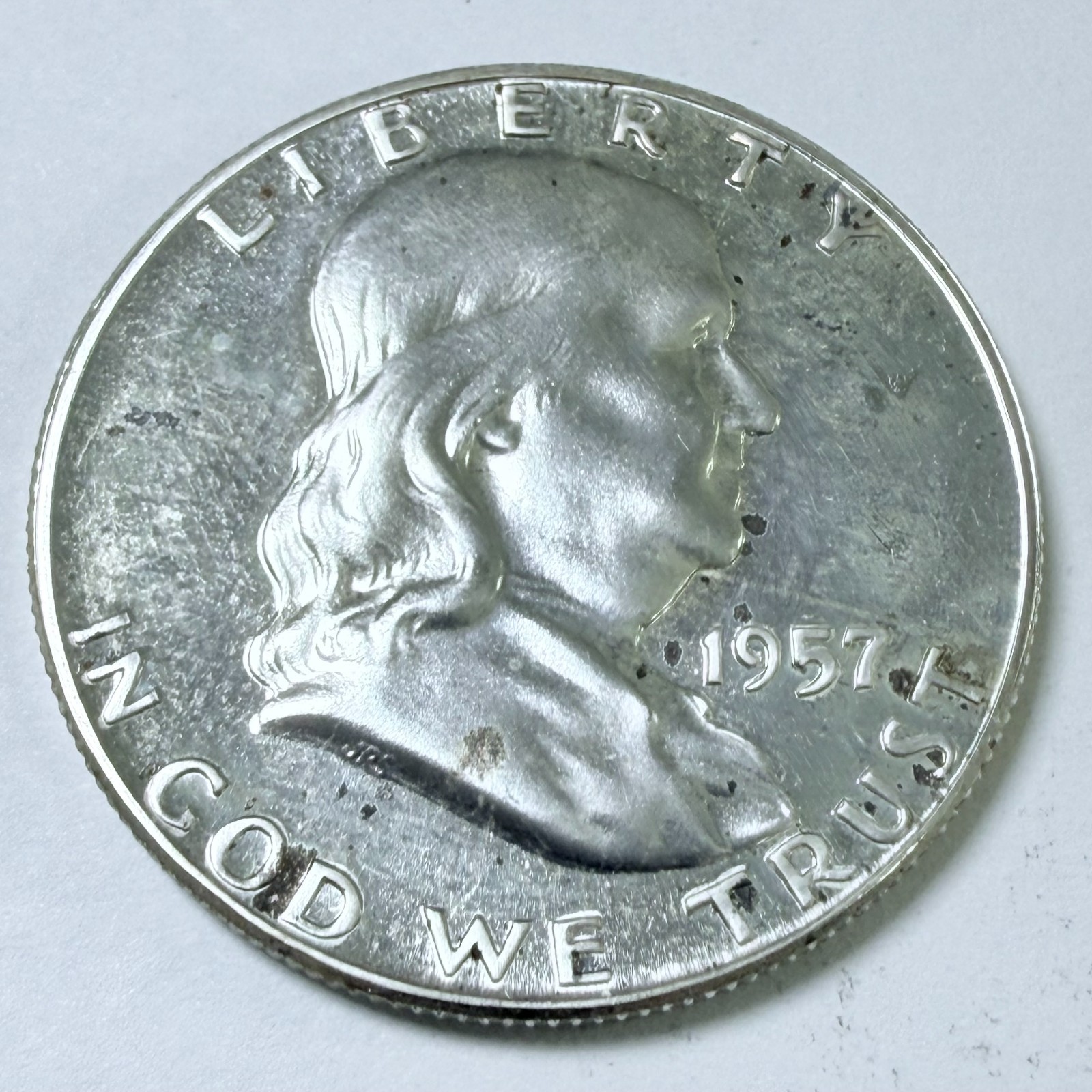 1959 PROOF FRANKLIN HALF DOLLAR, 90% SILVER, ABOUT UNCIRCULATED DETAILS #9741