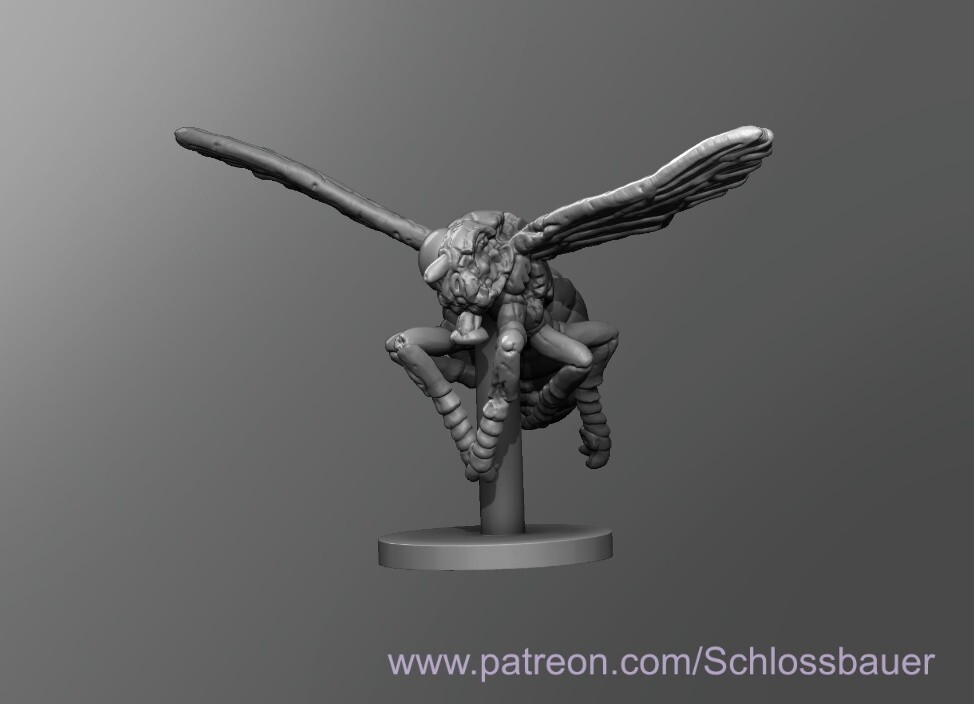 Zombie Fly Insect Bug Monster Manual 28mm Scale D&D Tabletop Miniature SB