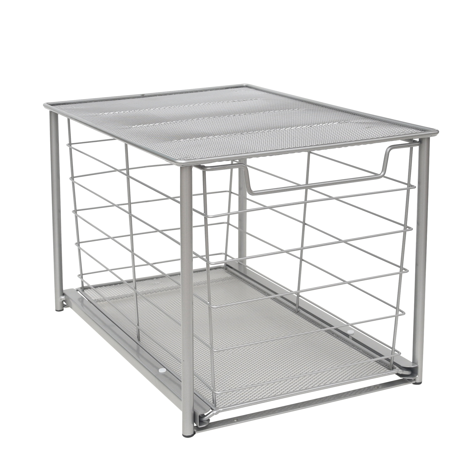 (2 pack) Small Stackable Slide-Out Drawer Organizer, Black