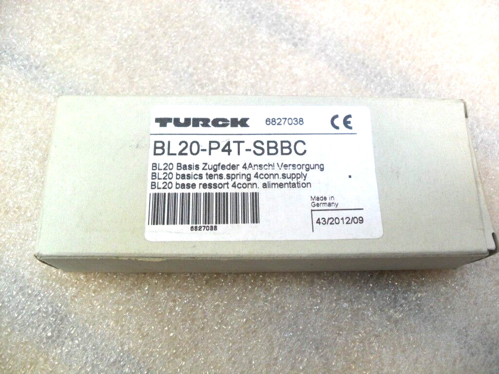 TURCK BL20-P4T-SBBC base module. Tension spring connection. NIB ships from USA