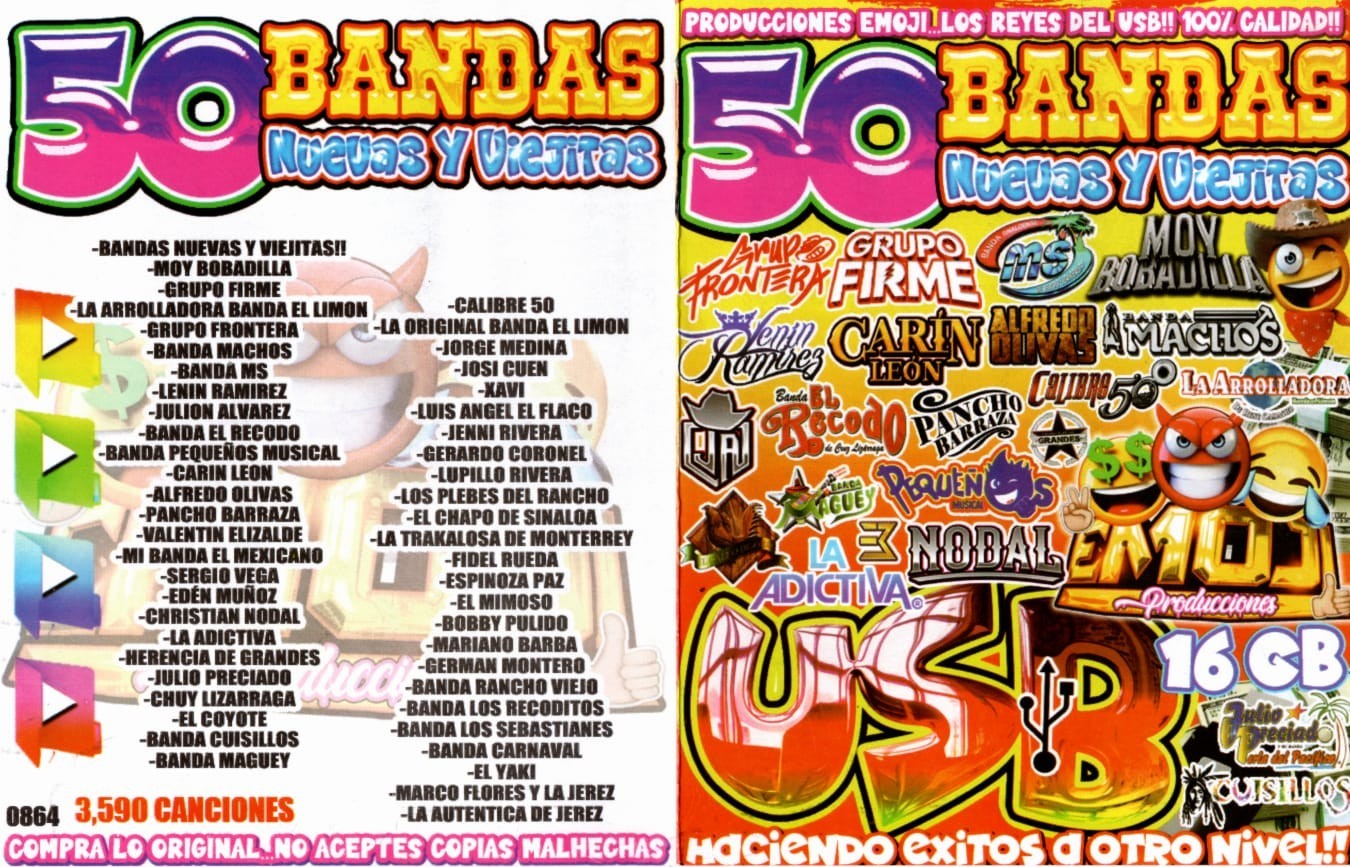 50 BANDAS NUEVAS Y VIEJITAS 16gb usb
