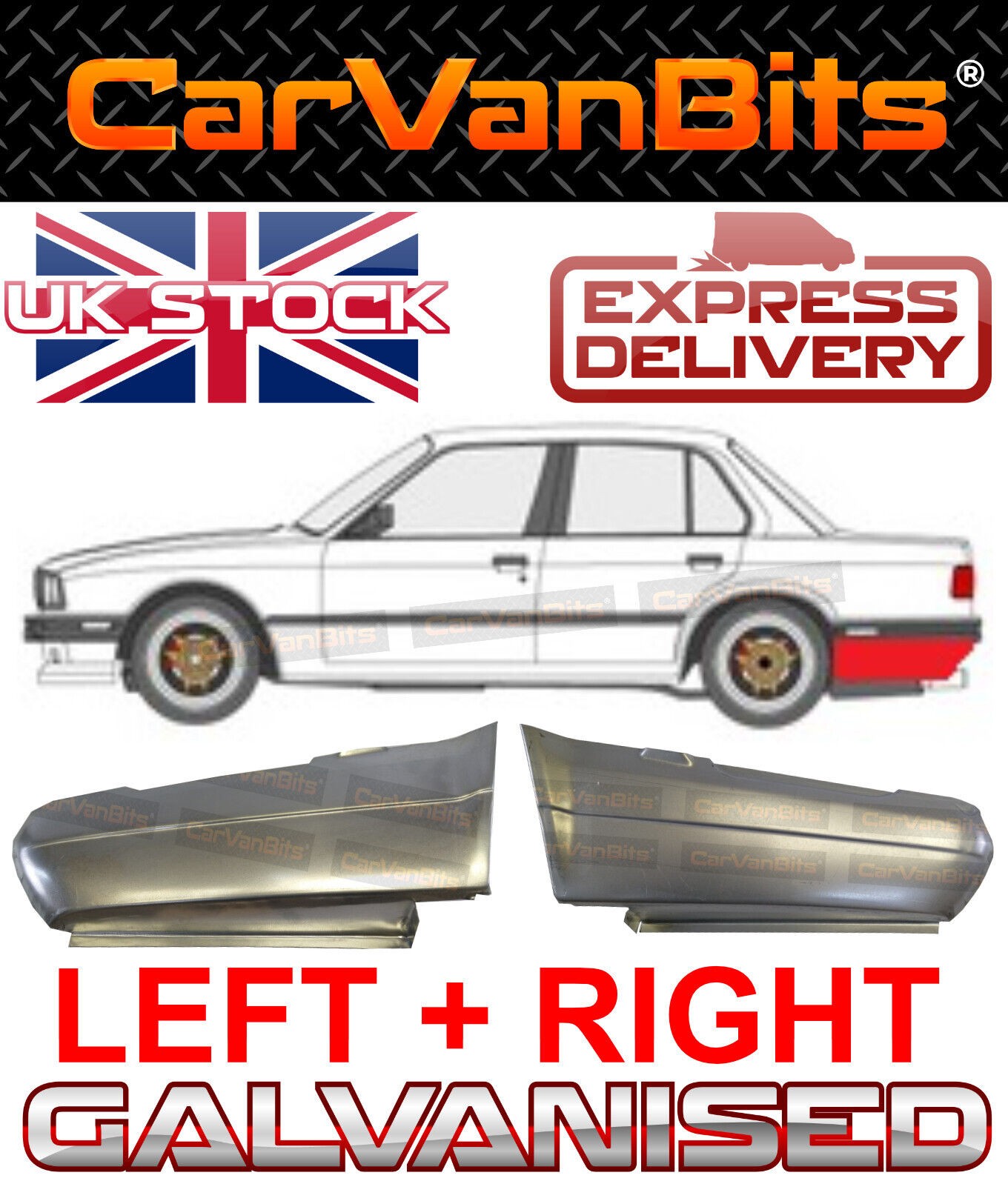 FOR BMW 3 E30 2/4 DOOR 82-88 BEHIND REAR WHEEL ARCH SILL REPAIR BODY WING PANEL