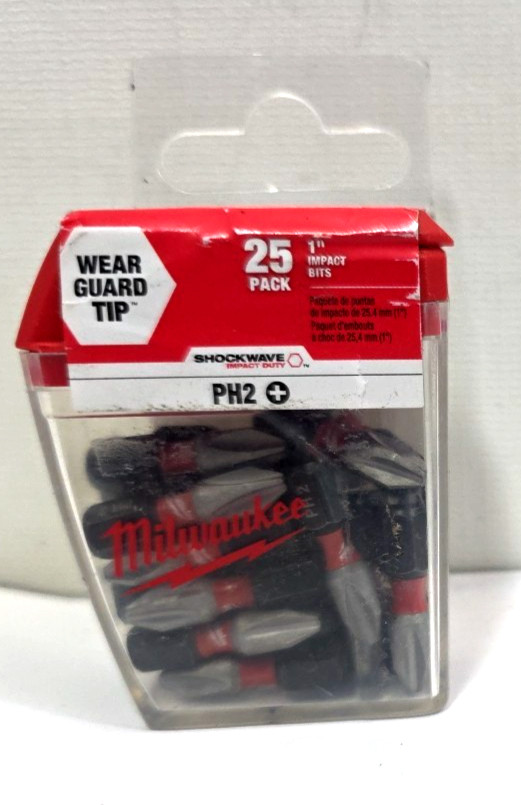 Milwaukee 48-32-4604 Shockwave No.2 Phillips Tic-Tac, 25-Piece