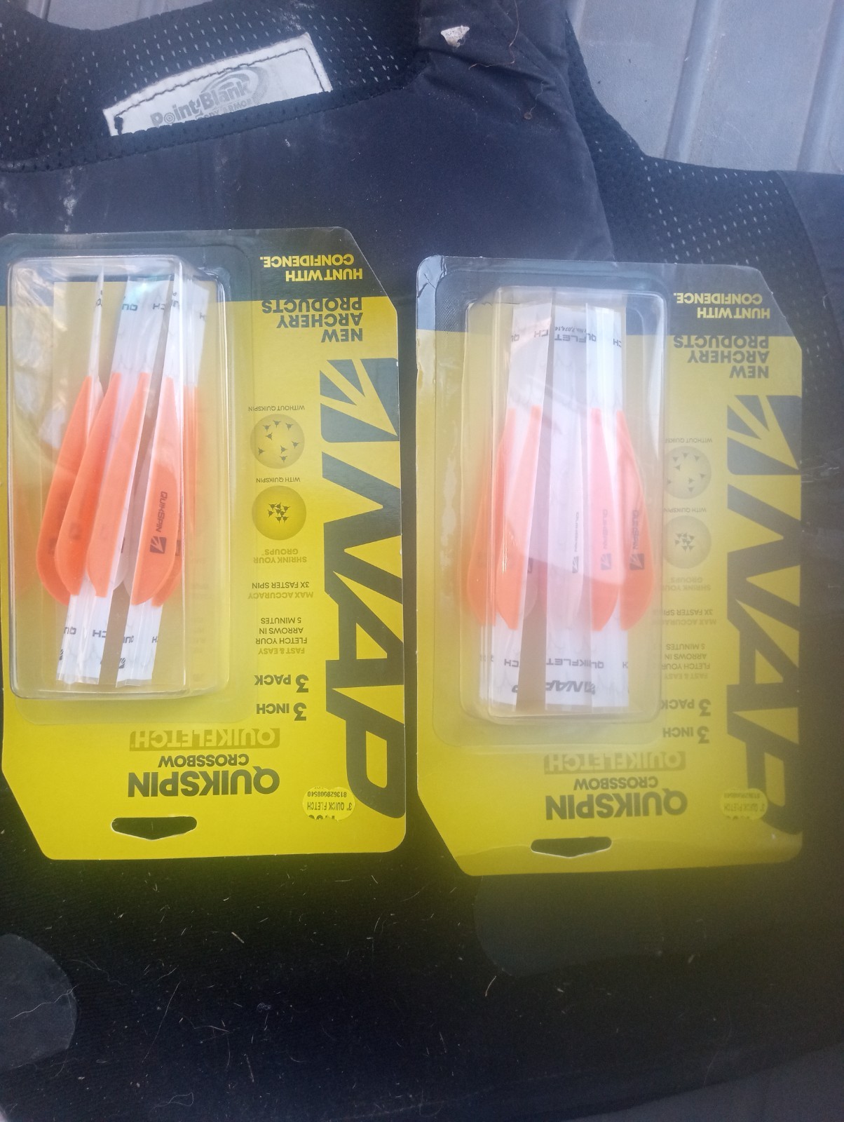 2 Pack NAP Quikfletch QuickSpin White/Orange 3" Crossbow Fletch Wrapping 6 Total