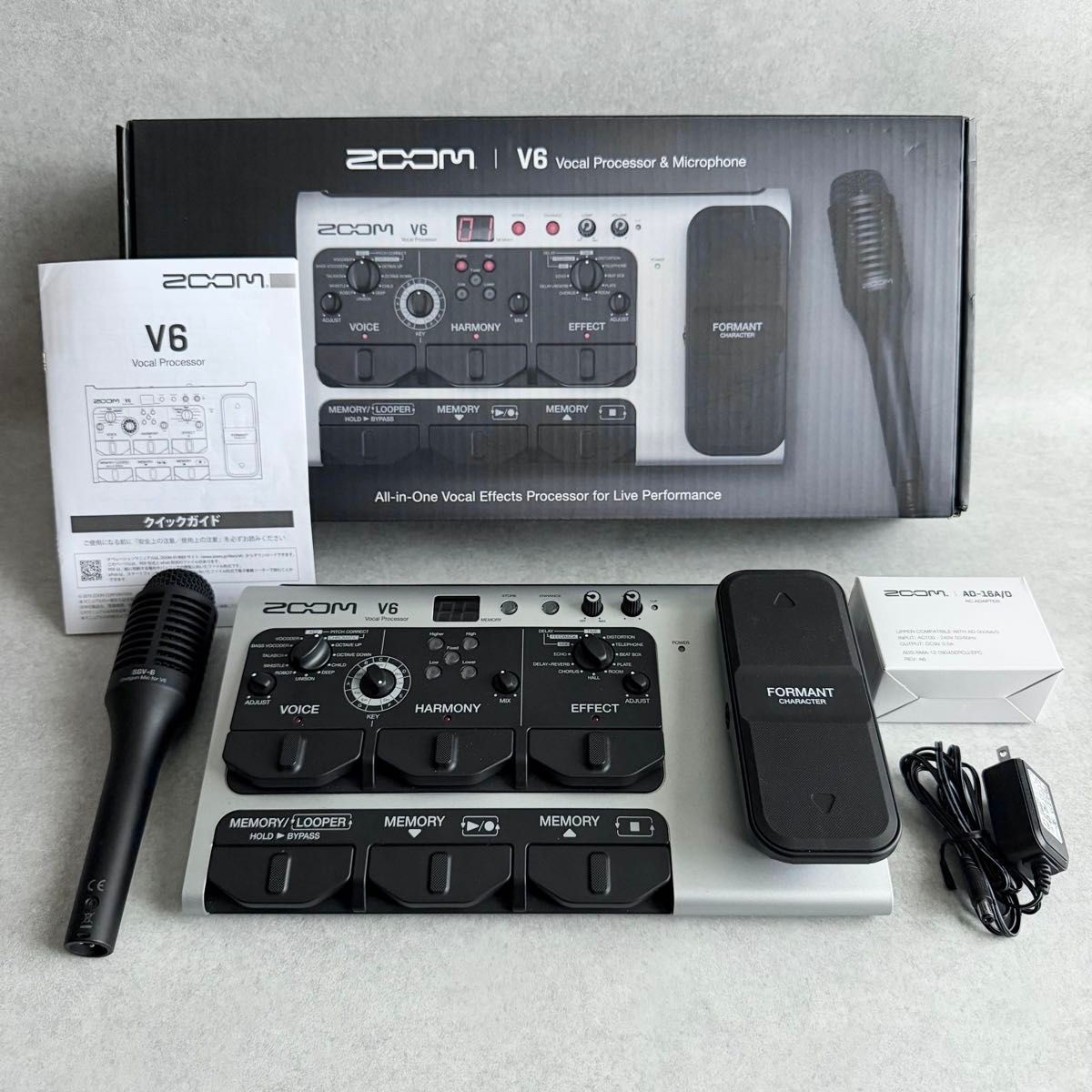 Zoom V6 Vocal Processor SGV-6 Mic Box AC Adapter Manual Tested from Japan
