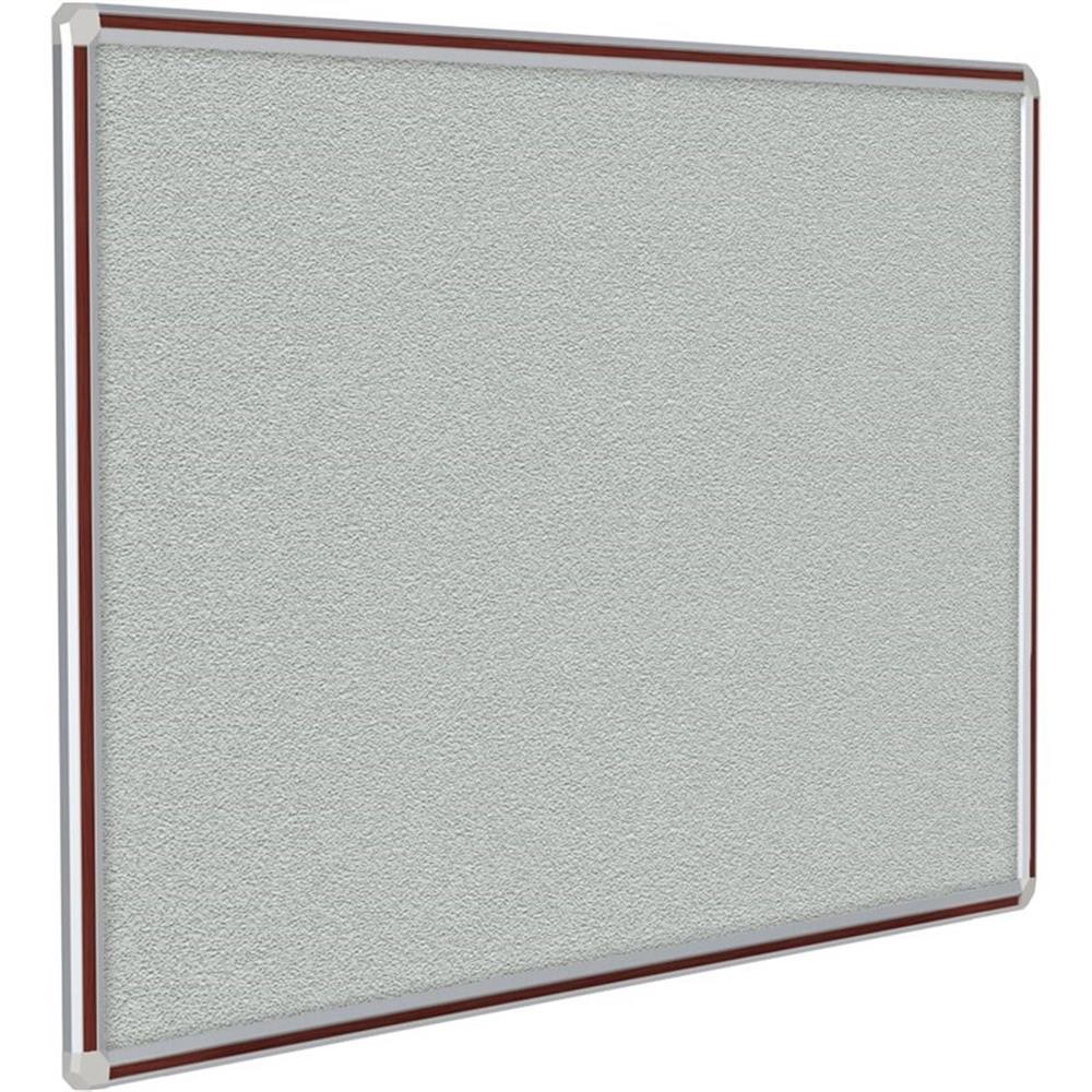 Ghent's Vinyl 3' x 4' DecoAurora Bulletin Board with Mahogany Trim in Gray