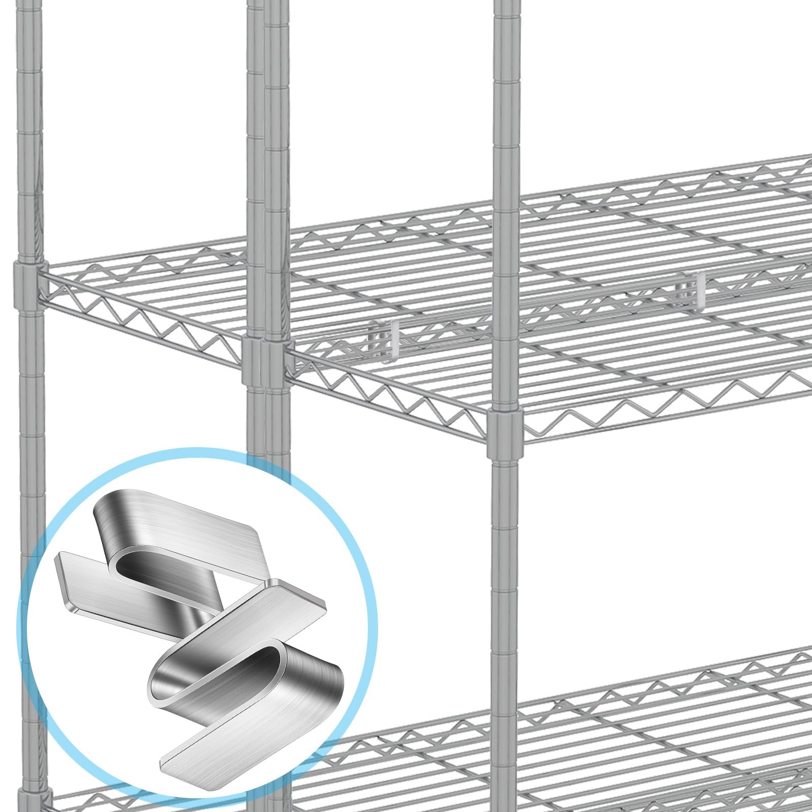 12 Pcs Connecting S Hook for Wire Shelf System, Wire Shelf S Hooks for Racks