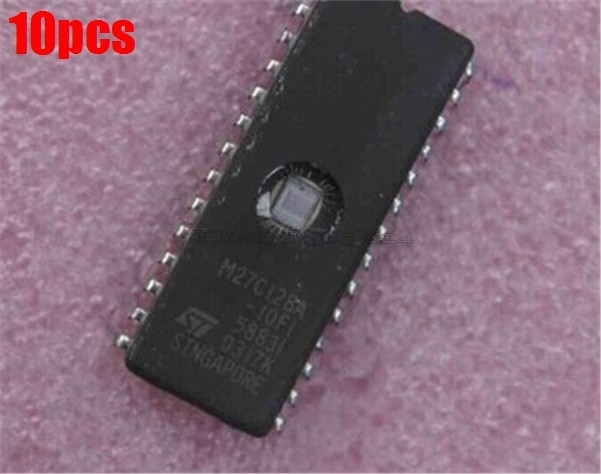 10Pcs 28-Dip Eprom 128Kbit Ic M27C128A-10F1 100Ns Ic pc
