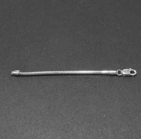 1.5mm Snake Omega Extender Chain Necklace Lobster Clasp Real 14K White Gold