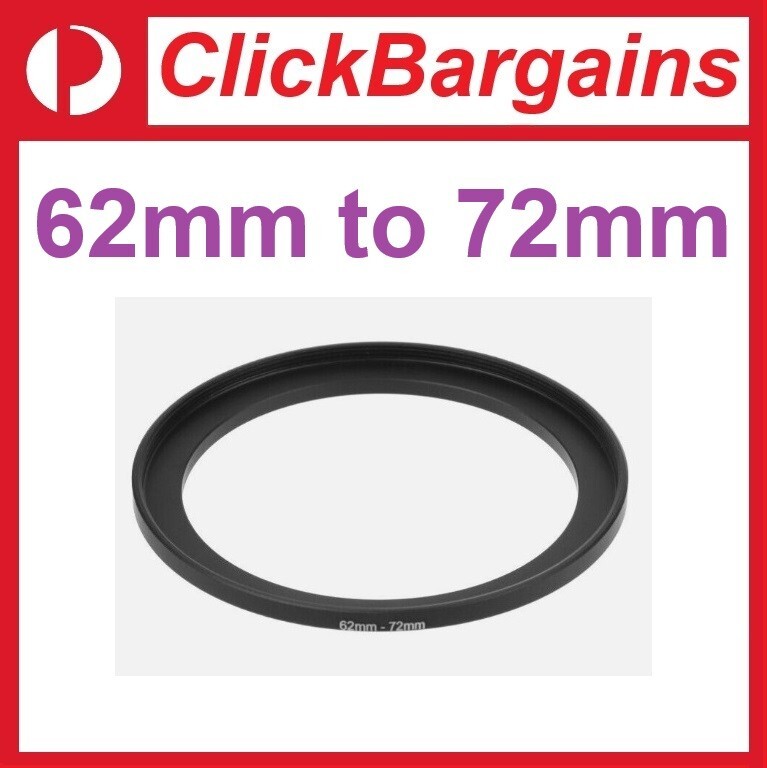 FOTOWORX 62mm to 72mm Step Up Metal Lens Filter Adapter Ring / Stepping 62-72 mm
