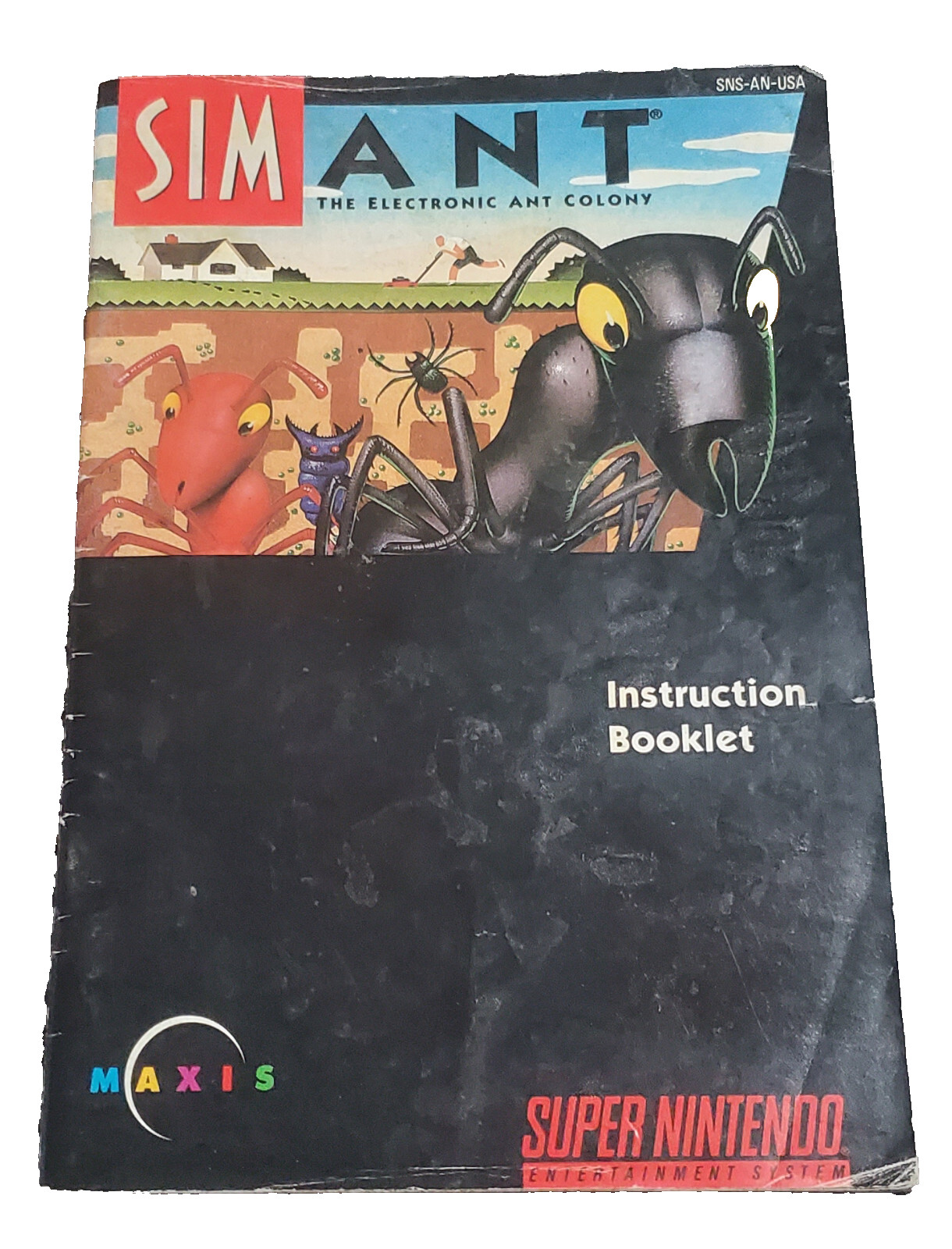 Sim Ant Super Nintendo SNES Instruction Manual ONLY Authentic OEM Booklet Maxis
