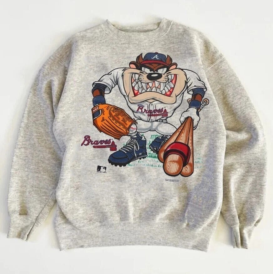 Atlanta Braves MLB Baseball Taz Funny Crewneck Sweatshirt Unisex Men Women